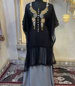 Black moroccan kaftan party wear maxi gown