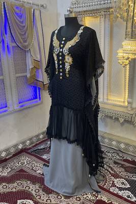 Black moroccan kaftan party wear maxi gown 2