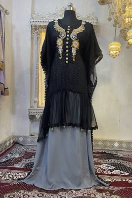 Black moroccan kaftan party wear maxi gown 3