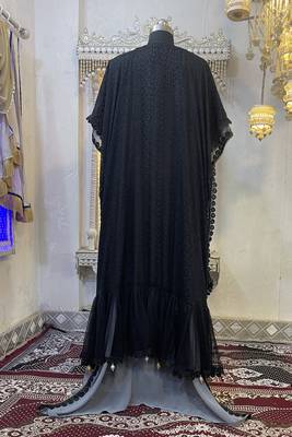 Black moroccan kaftan party wear maxi gown 5