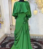 Green modest kaftan dress style muslim kaftan