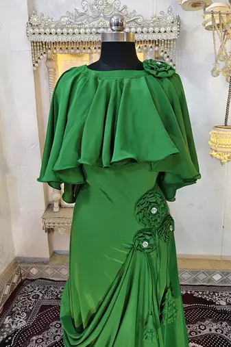 Green modest kaftan dress style muslim kaftan