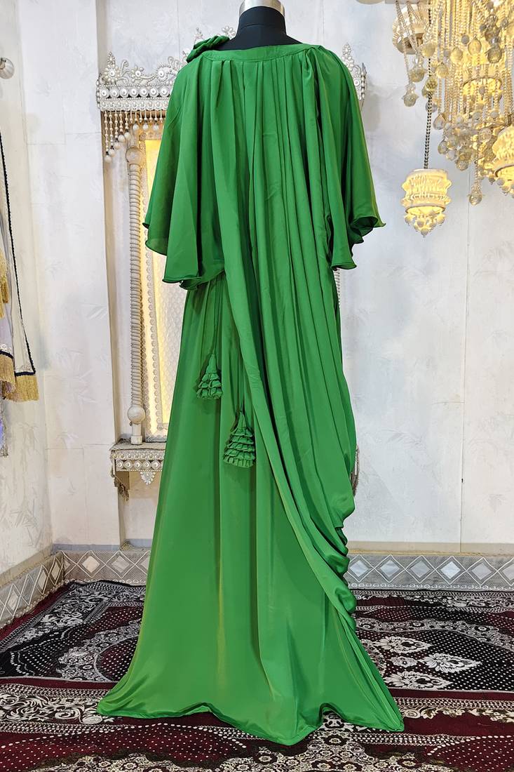 Green modest kaftan dress style muslim kaftan