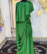 Green islamic evening partywear kaftan