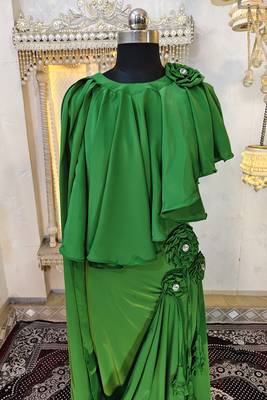 Green islamic evening partywear kaftan 4