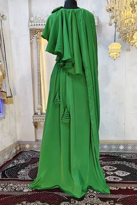 Green islamic evening partywear kaftan 5