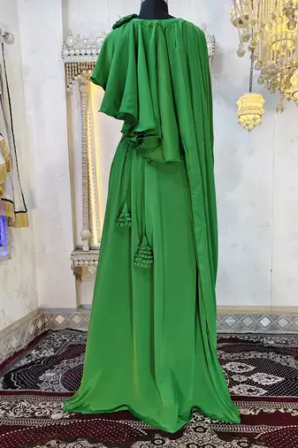 Green islamic evening partywear kaftan
