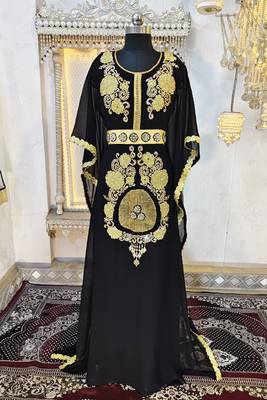 Black moroccan wedding partywear kaftan 1