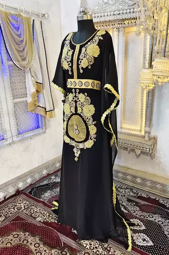 Black moroccan wedding partywear kaftan
