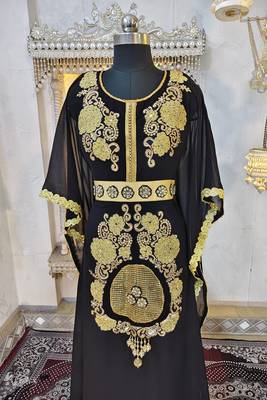 Black moroccan wedding partywear kaftan 4
