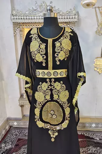 Black moroccan wedding partywear kaftan