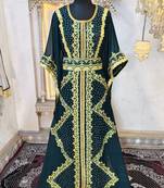 Bottle green moroccan kaftan