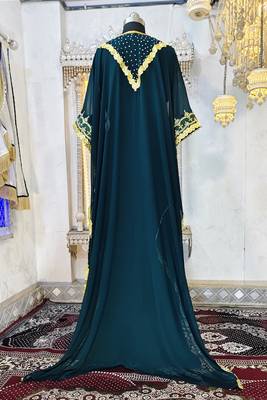Bottle green moroccan kaftan 4