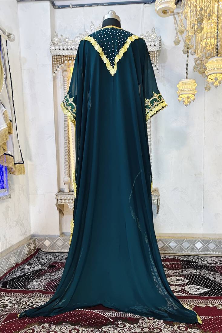 Bottle green moroccan kaftan