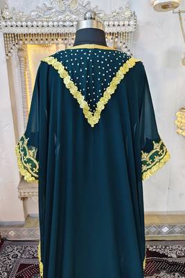 Bottle green moroccan kaftan 5