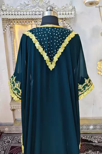 Bottle green moroccan kaftan