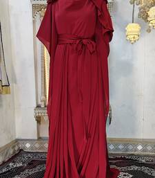 Maroon georgette wedding party gown