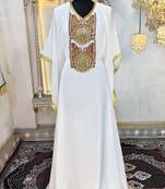 White designer islamic wedding caftan
