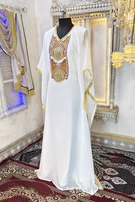 White designer islamic wedding caftan 2