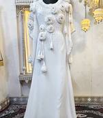 White designer modest kaftan dress