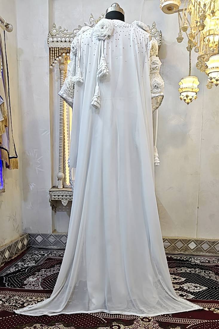 White designer modest kaftan dress
