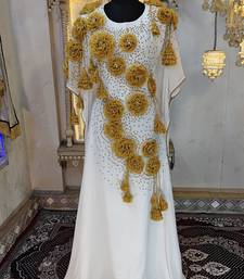 White and gold luxury dubai style muslim caftan