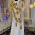 White and gold luxury dubai style muslim caftan