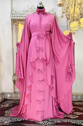 Light pink moroccan kaftan dress