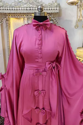 Light pink moroccan kaftan dress