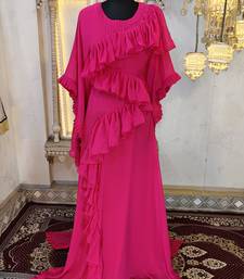 Pink dubai luxury maxi gown evening partywear kaftan