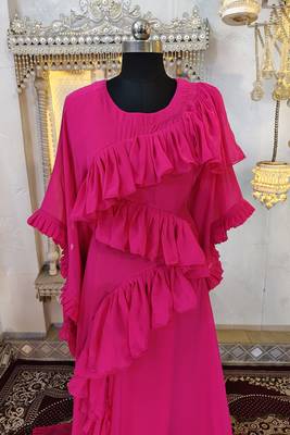 Pink dubai luxury maxi gown evening partywear kaftan 4
