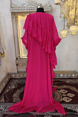 Pink dubai luxury maxi gown evening partywear kaftan 5