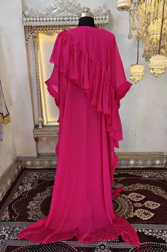 Pink dubai luxury maxi gown evening partywear kaftan