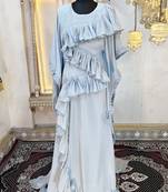 Grey modest islamic wedding partywear kaftan