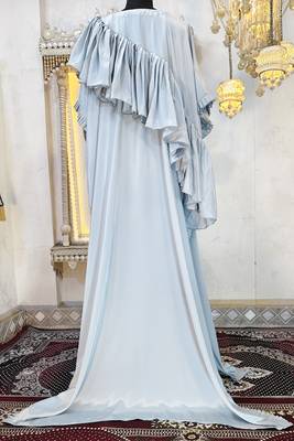 Grey modest islamic wedding partywear kaftan 5