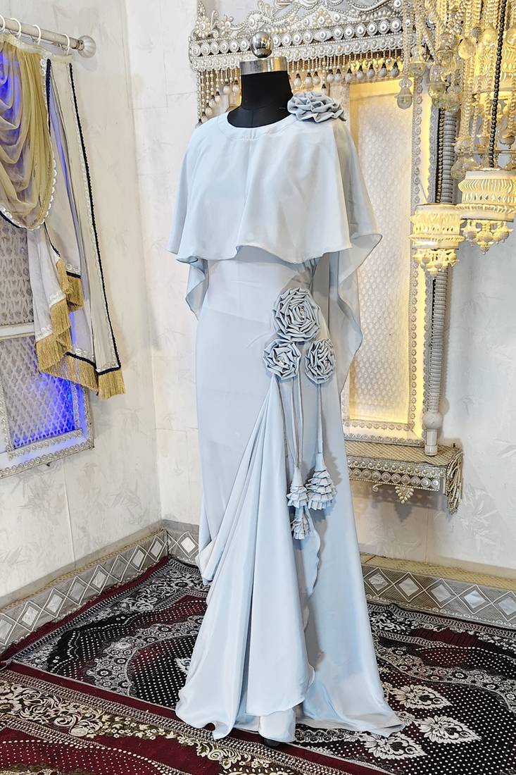 Grey designer modest kaftan