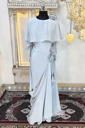 Grey designer modest kaftan