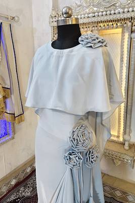 Grey designer modest kaftan 4