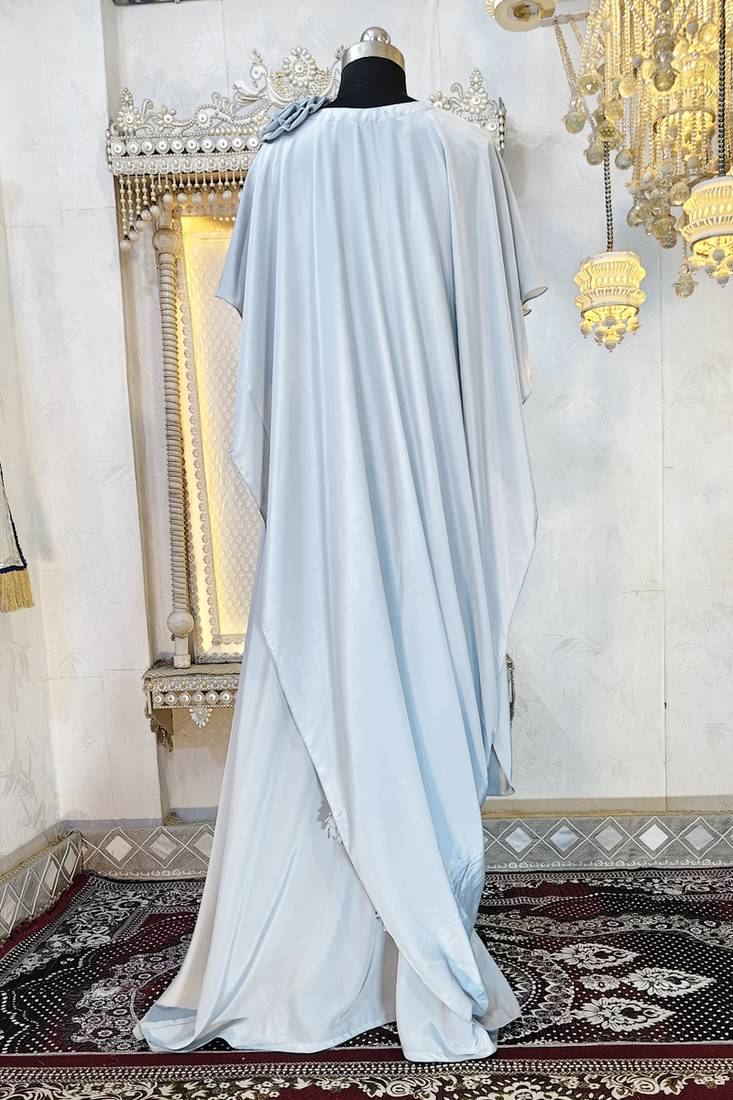 Grey designer modest kaftan