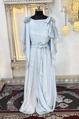 Grey designer luxury dubai style kaftan 1
