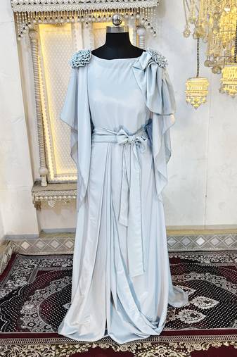 Grey designer luxury dubai style kaftan
