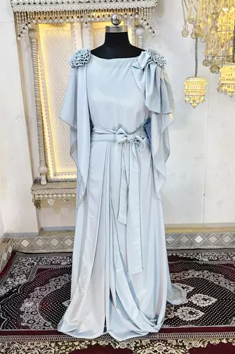 Grey designer luxury dubai style kaftan