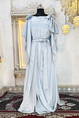 Grey designer luxury dubai style kaftan 2
