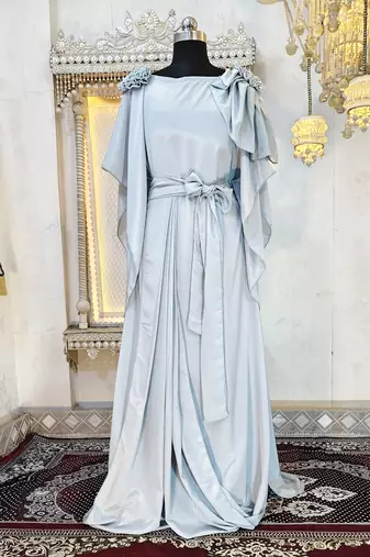 Grey designer luxury dubai style kaftan