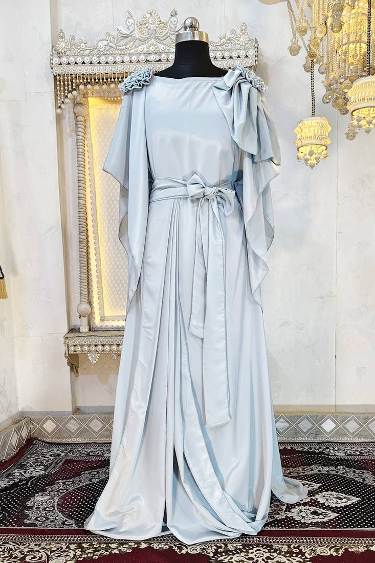 Grey designer luxury dubai style kaftan