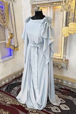 Grey designer luxury dubai style kaftan 3