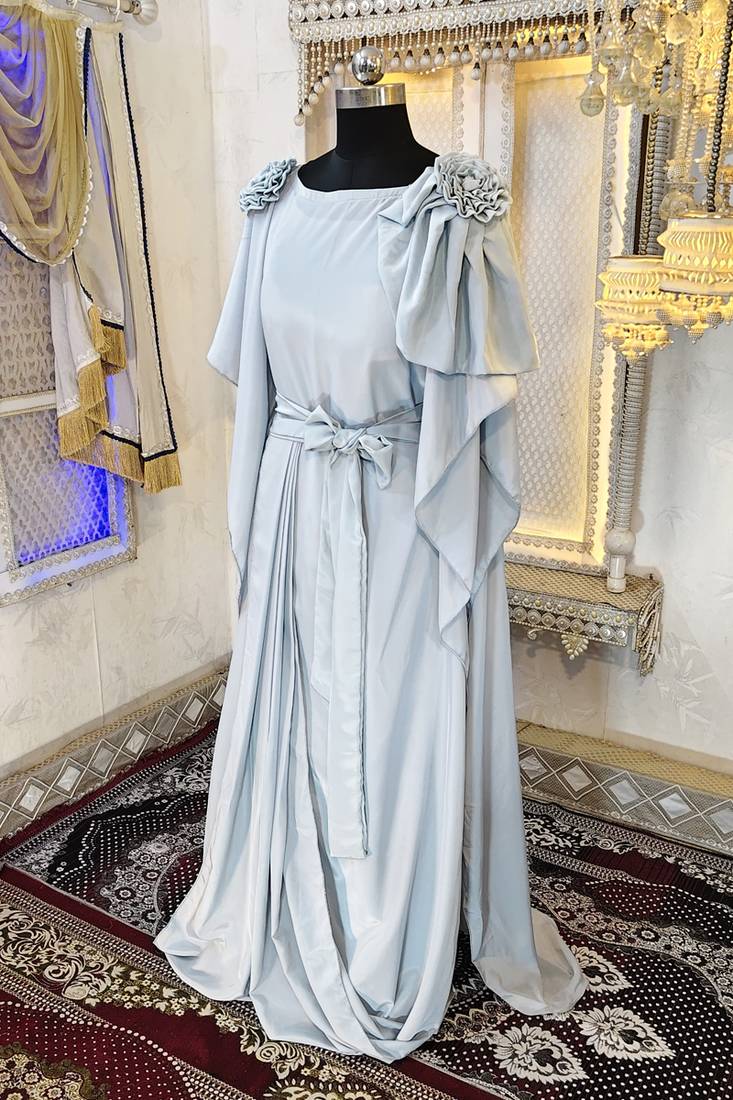 Grey designer luxury dubai style kaftan