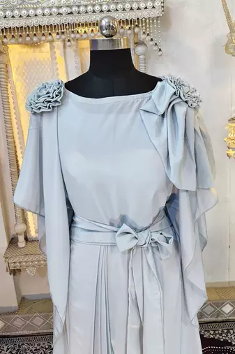 Grey designer luxury dubai style kaftan
