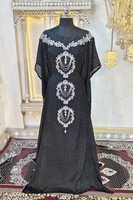 Black designer moroccan kaftan wedding dress 1