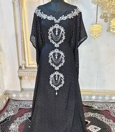 Black designer moroccan kaftan wedding dress